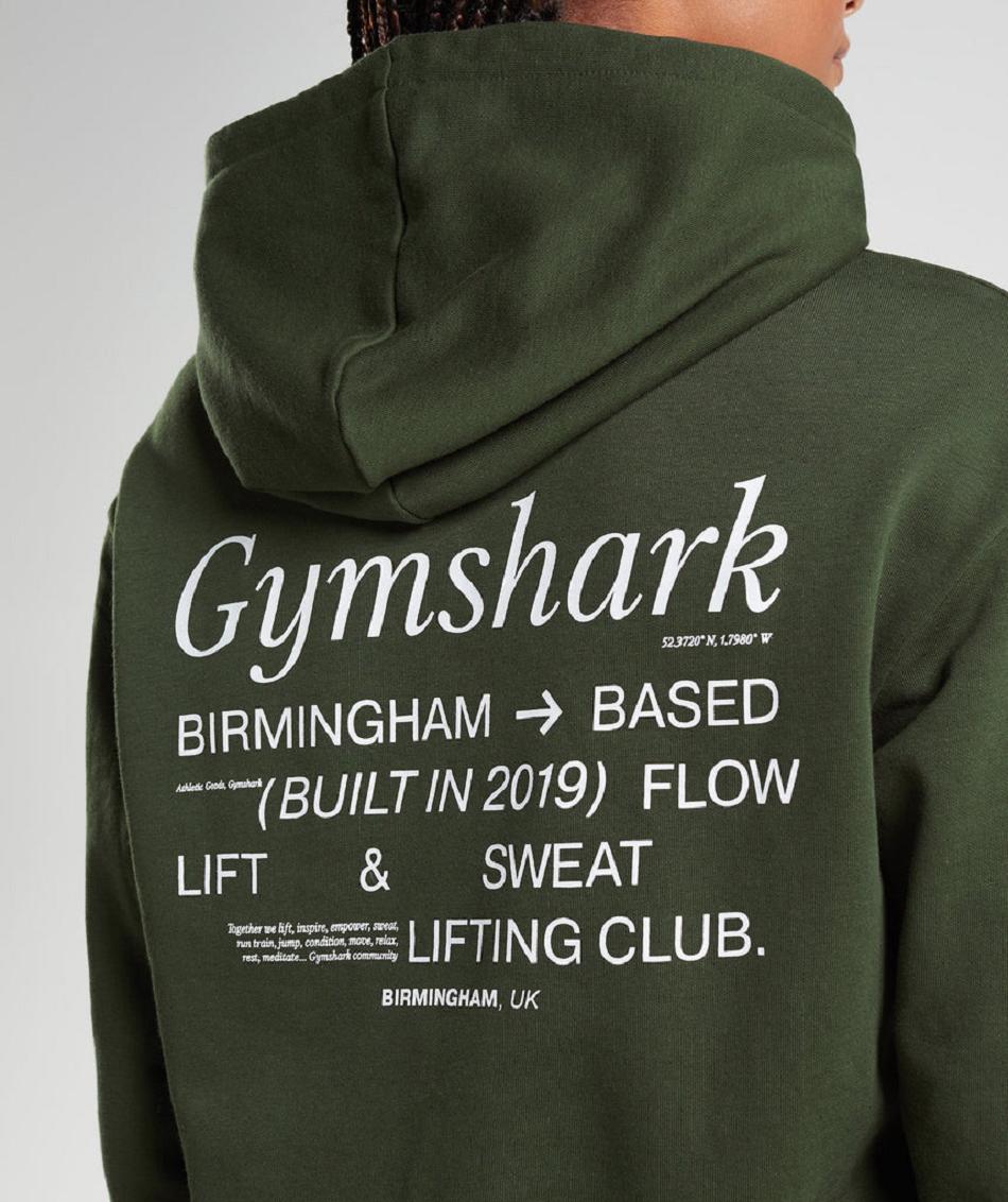 Gymshark Social Club Oversized Ženske Majica S Kapuljačom Maslinasto Zelene | HR 3584JPQ